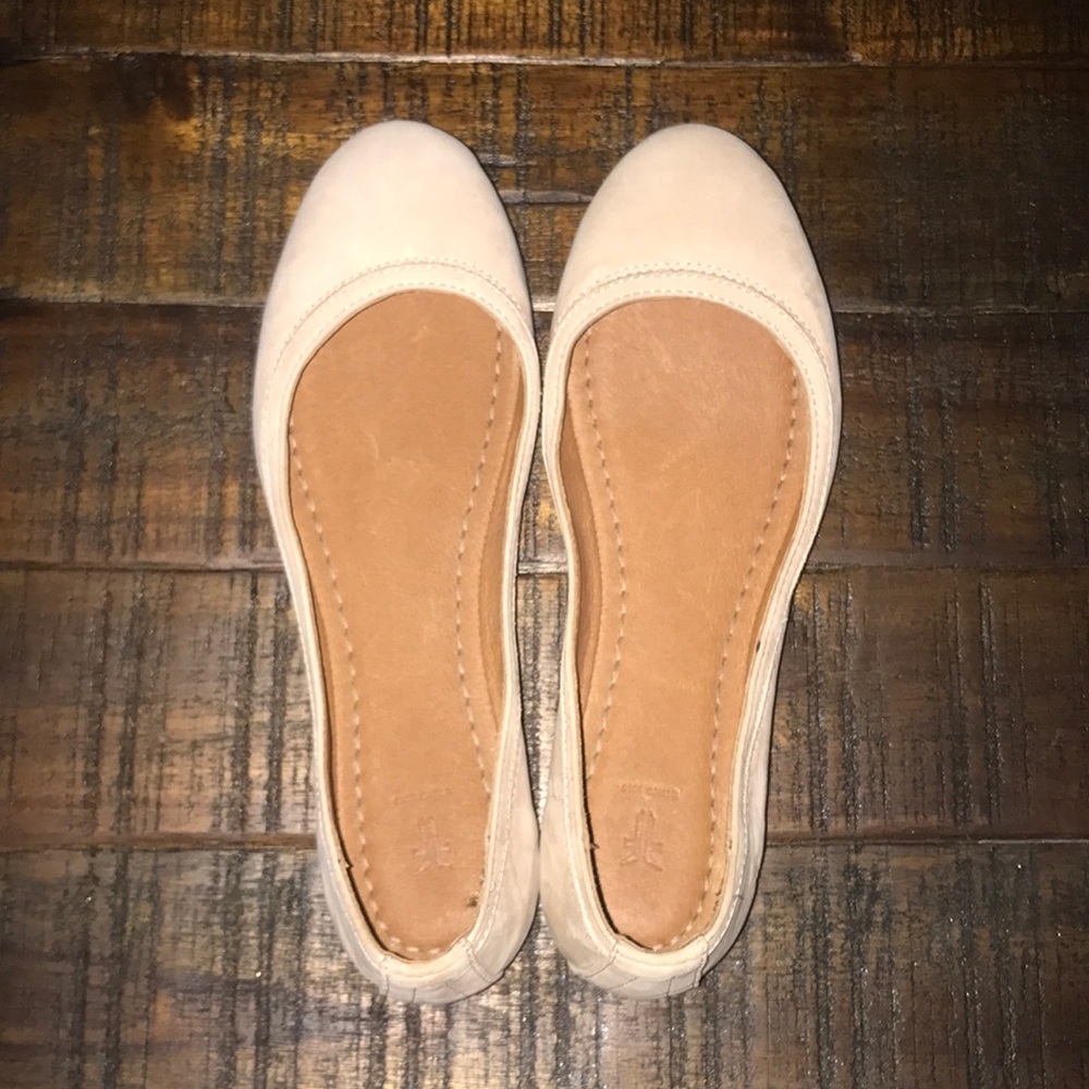 50% off until December 1. Blush colored frye flats